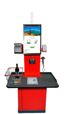 Касса самообслуживания SST SCO Tower MINI 21,5"(CeleronJ1900, ОЗУ 4 Гб, SSD 60Гб,кронштенй для пин пада,кронштейн для ФР,светофор 3 цвета, сканер 2D)