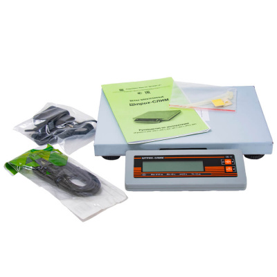 Весы фасовочные ШТРИХ-СЛИМ 400М 30-5,10 Д1Н (POS2) интерфейс USB (размер платформы 400х300х65)