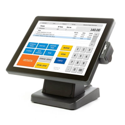 Сенсорный монитор POSCenter EVA-150 (15", 4:3, 1024х768, VGA, P-CAP touch - USB, MSR) черный