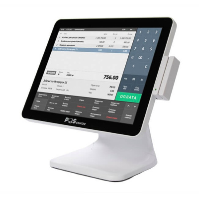 Сенсорный моноблок POSCenter POS101 (15", PCAP, J3455, RAM 4Gb, SSD 64Gb, MSR) БЕЛЫЙ c Windows